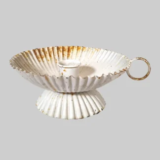 Scalloped Metal Taper Holder