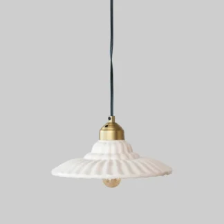 Stoneware Pleated Pendant Lamp