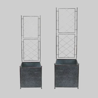 Metal Planter W/Trellis S
