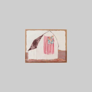 Plastered burlap wall painting