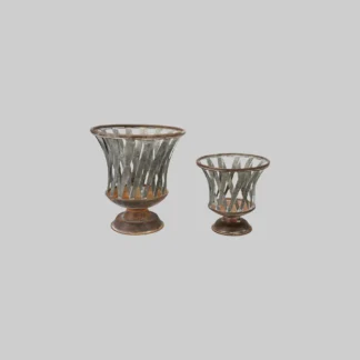 Woven Metal Footed Planter