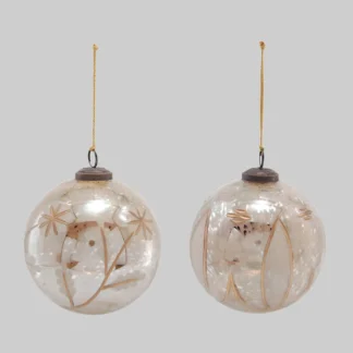 Etched Mercury Glass Ball